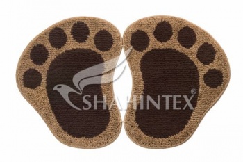 Коврик SHAHINTEX ЛАПКИ MICROFIBER разделенные 50*80 шоколадный 37