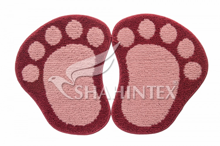 Коврик SHAHINTEX ЛАПКИ MICROFIBER разделенные 50*80 розовый 64 - 2