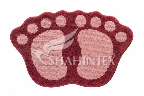 Коврик SHAHINTEX ЛАПКИ MICROFIBER совмещенные 50*80  розовый 64