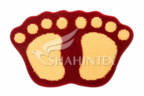 Коврик SHAHINTEX ЛАПКИ MICROFIBER совмещенные 50*80  красный 20