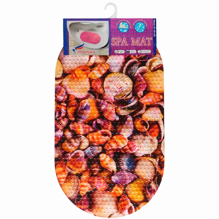 Коврик противоскользящий в ванную «Морские ракушки» 68*38