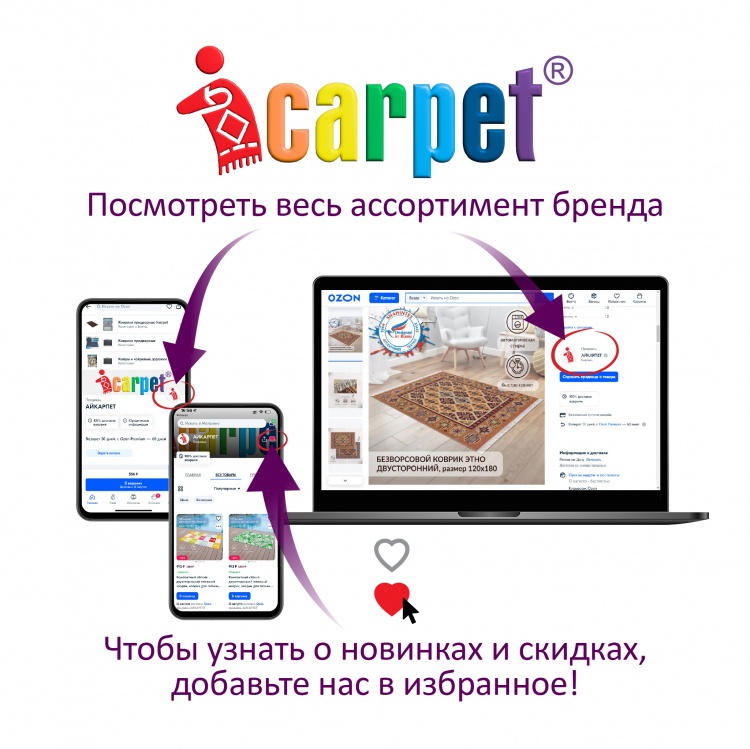 Набор ковриков АКТИВ icarpet 50*80+50*40 002 ягодный 73 - 4