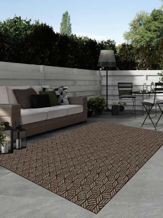 Коврик придверный влаговпитывающий SHAHINTEX Жаккард ТПР 150х200 мокко 02 S - 4