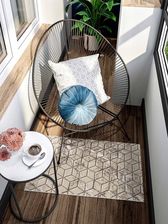 Коврик влаговпитывающий SHAHINTEX DIGITAL PRINT (36) с тиснением соты 