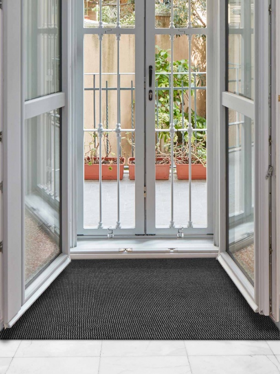 Коврик вырезной МЕЛАНЖ 60х90 серый с чёрным S - 4