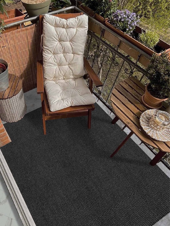 Коврик вырезной МЕЛАНЖ 60х120 серый с чёрным S - 4