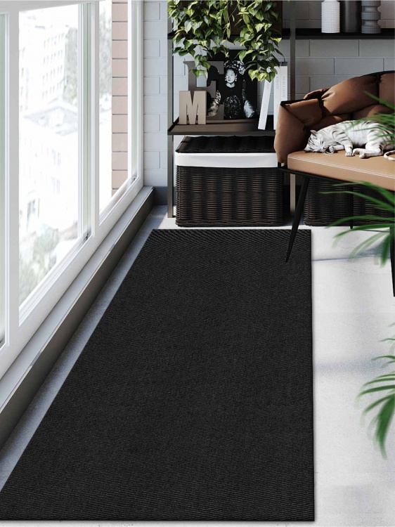 Коврик вырезной МЕЛАНЖ 60х200 серый с чёрным S - 3