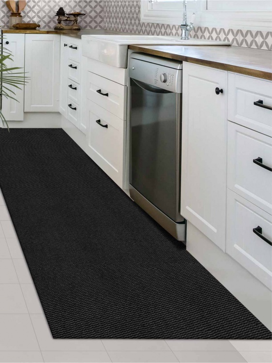 Коврик вырезной МЕЛАНЖ 60х200 серый с чёрным S - 4