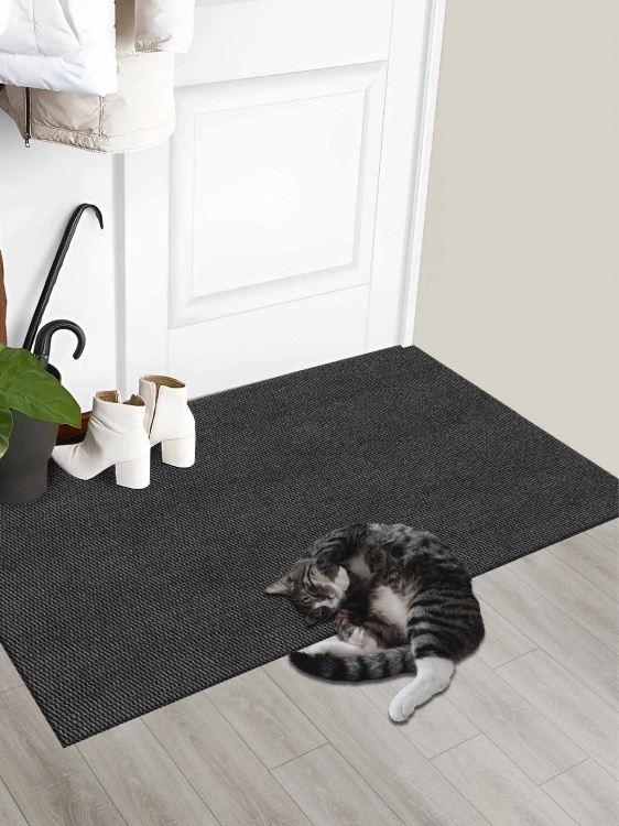 Коврик вырезной МЕЛАНЖ 80х120 серый с чёрным S - 3