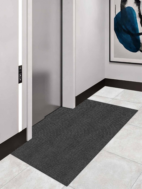 Коврик вырезной МЕЛАНЖ 80х120 серый с чёрным S - 4