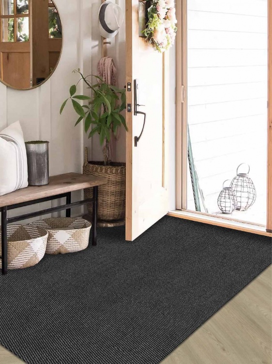 Коврик вырезной МЕЛАНЖ 100х150 серый с чёрным S - 3