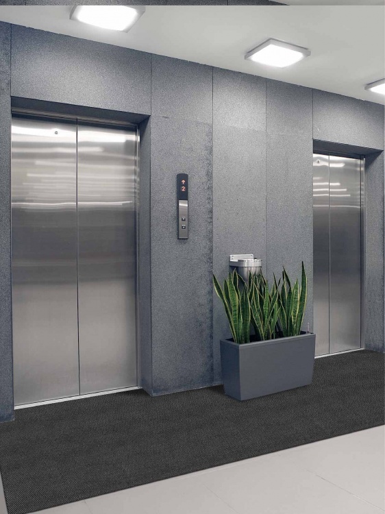 Коврик вырезной МЕЛАНЖ 120х300 серый с чёрным S - 4