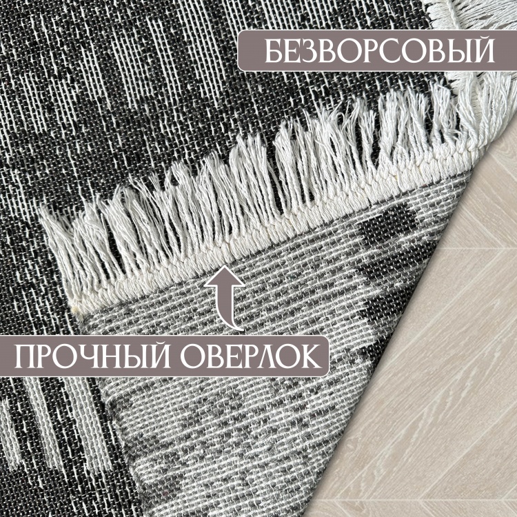 Коврик безворсовый ПРОВАНС icarpet 60*100 001 графит 03 - 4