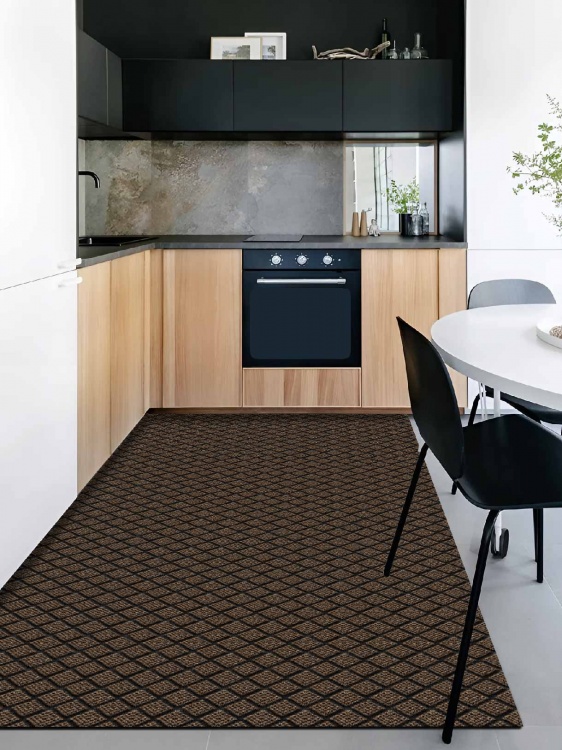 Коврик влаговпитывающий ДИАМАНТ 100х200 коричневый 02 S - 3