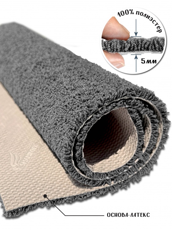 Коврик НАНОХЛОПОК SHAHINTEX 120х200 серый 03 S - 2