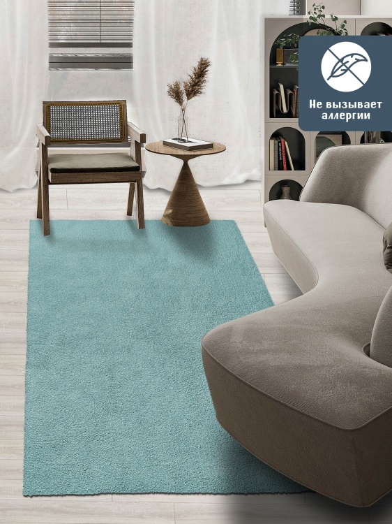Коврик НАНОХЛОПОК SHAHINTEX 150х200 аквамариновый 01 S - 2