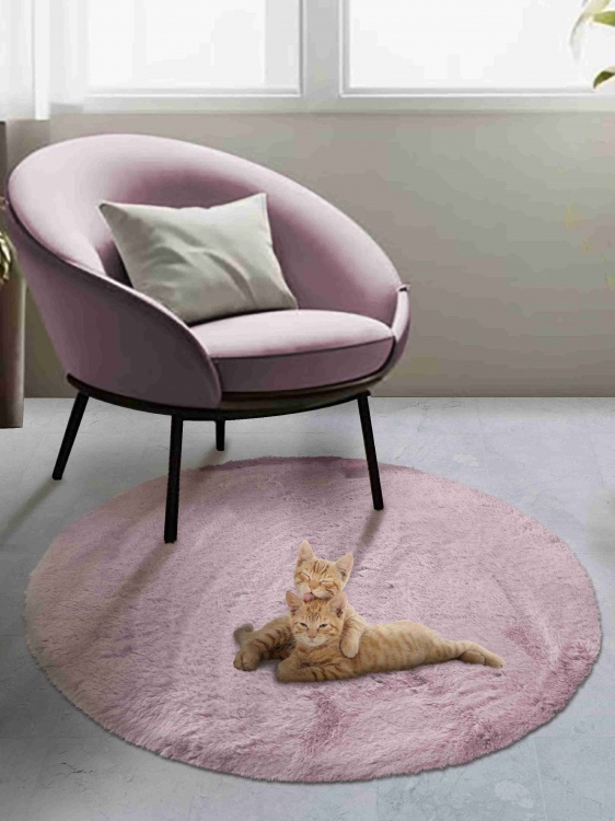 Коврик меховой SHAHINTEX (3 см) круг d-99 фламинго 25 S - 3