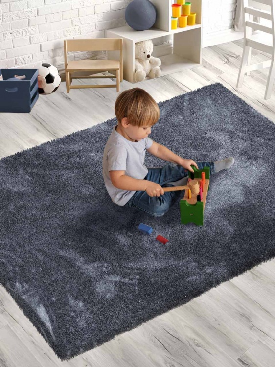 Коврик плюшевый 100х150 темно-серый 03 S - 3