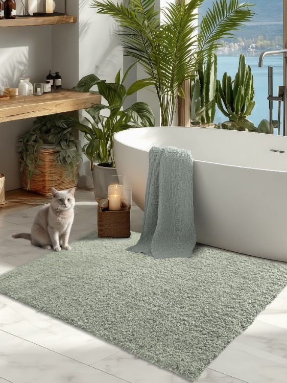 Коврик НАНОХЛОПОК SHAHINTEX 80х120 зеленый чай 07 S - 2