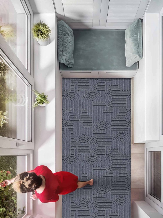 Коврик icarpet ЛАБИРИНТ с тиснением 80х200 серый 01 S - 3