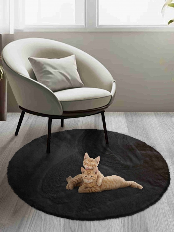 Коврик меховой SHAHINTEX (3 см) круг d-99 блэкглама 29 S - 2