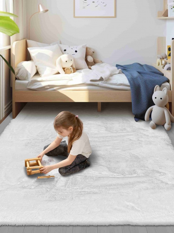 Коврик меховой SHAHINTEX (3 см) 120х200 белый кролик 28 S - 2