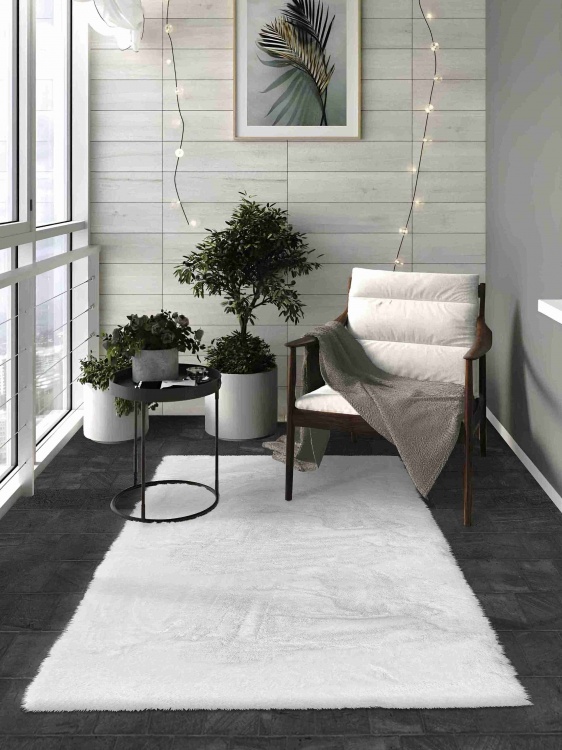 Коврик меховой SHAHINTEX (3 см) 120х200 белый кролик 28 S - 3