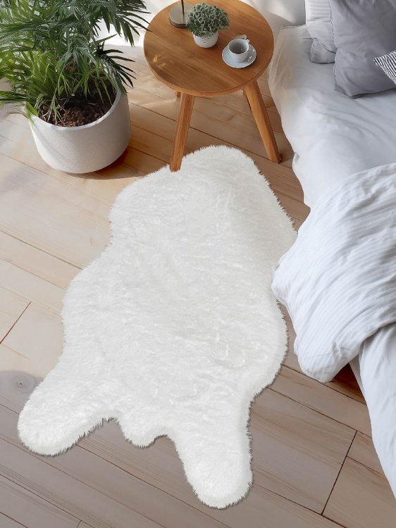 Коврик меховой шкура SHAHINTEX (3 см) 69х118 белый кролик 28 - 2