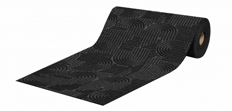 Коврик-дорожка icarpet ЛАБИРИНТ с тиснением 100х1500 чёрный гранит 03