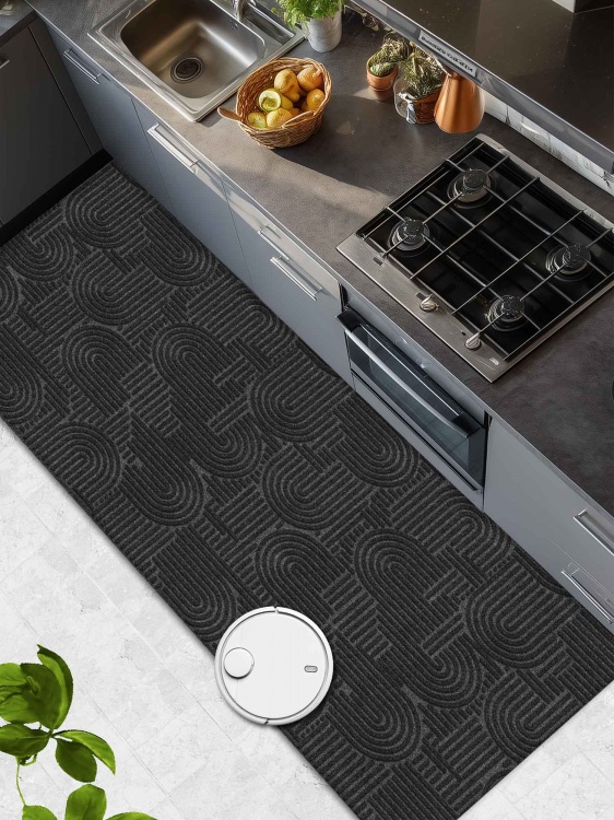 Коврик icarpet ЛАБИРИНТ с тиснением 80х200 чёрный гранит 03 S - 2