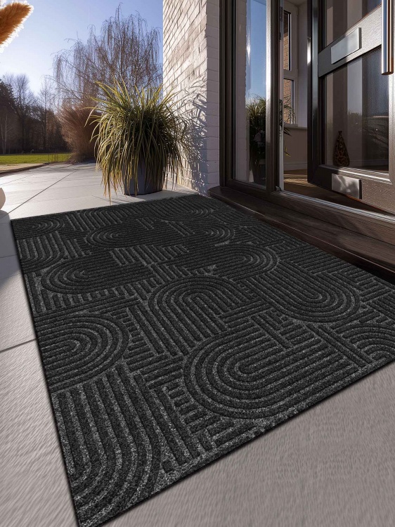 Коврик icarpet ЛАБИРИНТ с тиснением 100х120 чёрный гранит 03 S - 2
