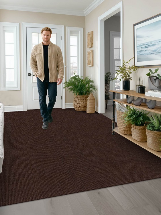 Коврик придверный влаговпитывающий icarpet Ребристый ТПР 200х300 брауни 04 S - 2