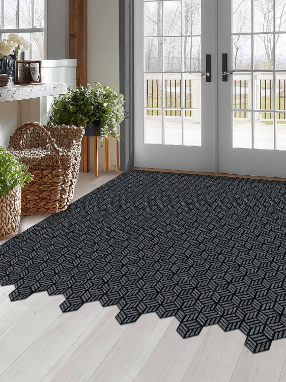 Коврик придверный влаговпитывающий SHAHINTEX Жаккард ТПР 200х300 графит 01 S - 4