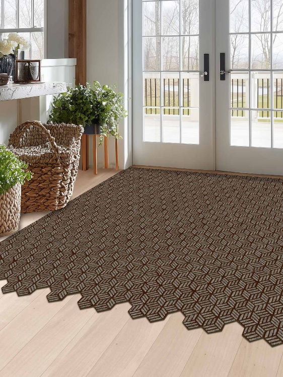 Коврик придверный влаговпитывающий SHAHINTEX Жаккард ТПР 200х300 мокко 02 S - 3