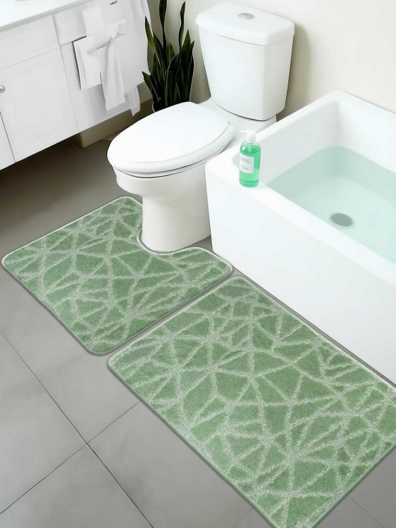 Набор ковриков SHAHINTEX РР 50*80+50*50 001 зеленый чай 79