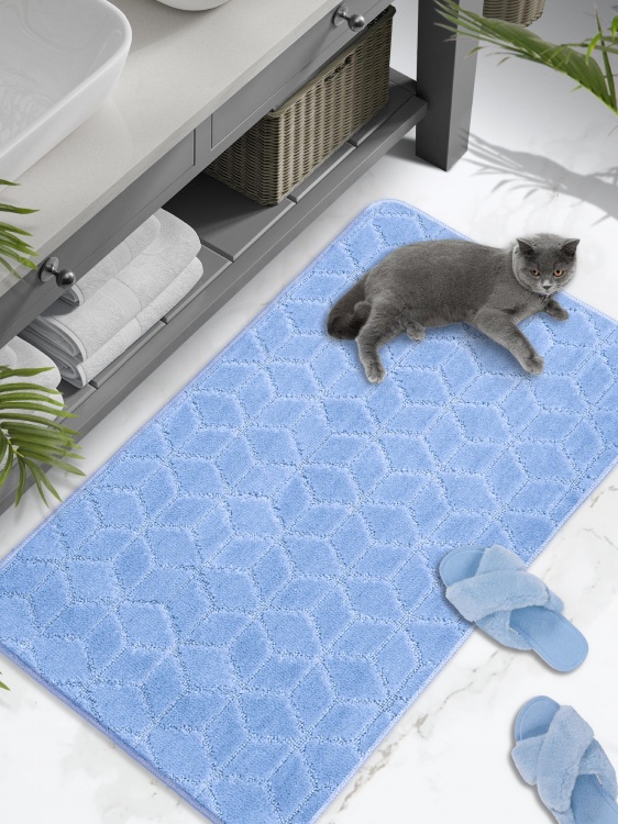 Коврик SHAHINTEX РР 60*100 002 голубой 11 S - 4