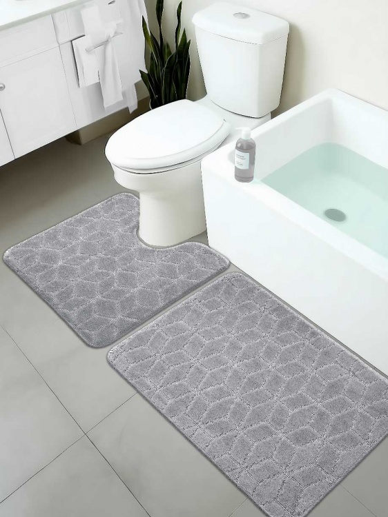 Набор ковриков SHAHINTEX РР 50*80+50*50 002 серый 50