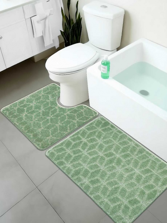 Набор ковриков SHAHINTEX РР 50*80+50*50 002 зеленый чай 79