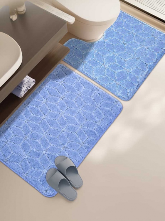 Набор ковриков SHAHINTEX РР 50*80+50*50 002 голубой 11 - 2