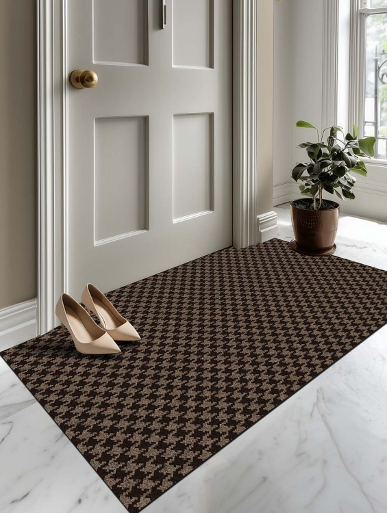 Коврик влаговпитывающий SHAHINTEX Гусиная лапка ТЭМ 67х120 мокко 02 S - 3