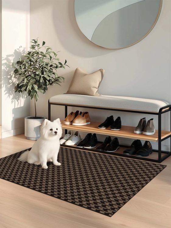 Коврик влаговпитывающий SHAHINTEX Гусиная лапка ТЭМ 67х120 мокко 02 S - 4