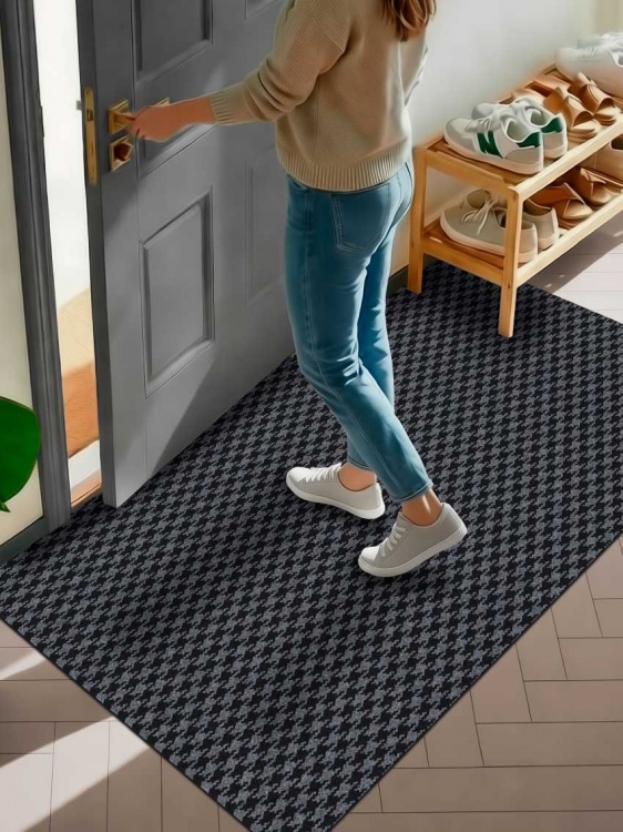 Коврик влаговпитывающий SHAHINTEX Гусиная лапка ТЭМ 100х150 графит 01 S - 3