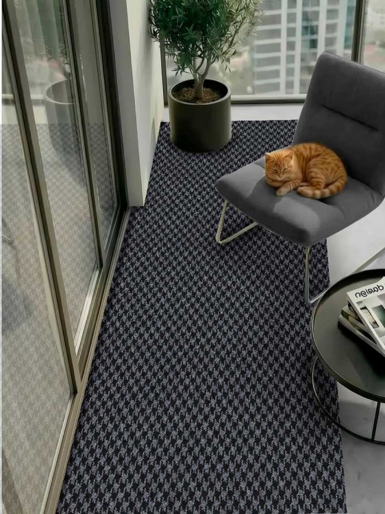 Коврик влаговпитывающий SHAHIINTEX Гусиная лапка ТЭМ 100х200 графит 01 S - 4