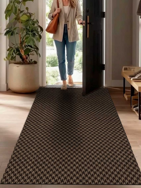 Коврик влаговпитывающий SHAHIINTEX Гусиная лапка ТЭМ 100х200 мокко 02 S - 3