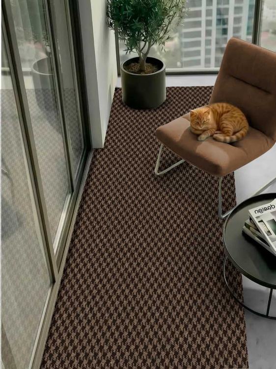 Коврик влаговпитывающий SHAHIINTEX Гусиная лапка ТЭМ 100х200 мокко 02 S - 4